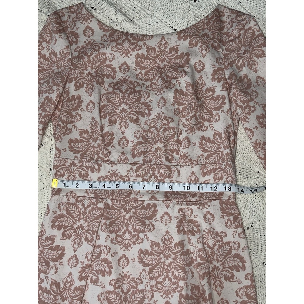 Closet London Dusty Rose Brocade Style Fitted Midi Dress – Size US 6 / UK 10 - Picture 11 of 13
